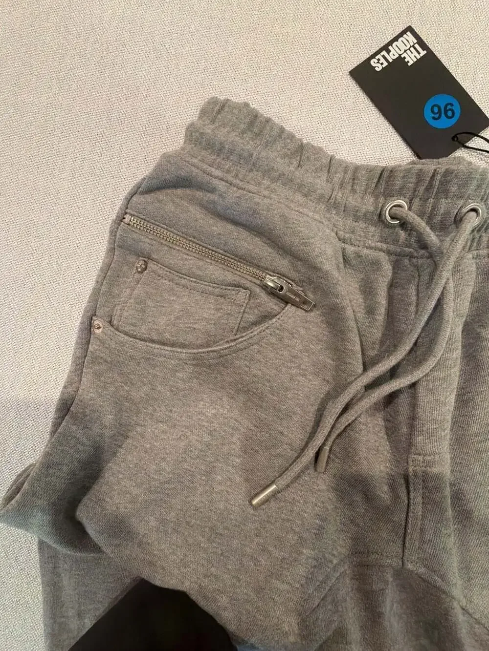 The Kooples Cotton & Badge Grey Drop-Crotch Jogger Sweatpants size S mens